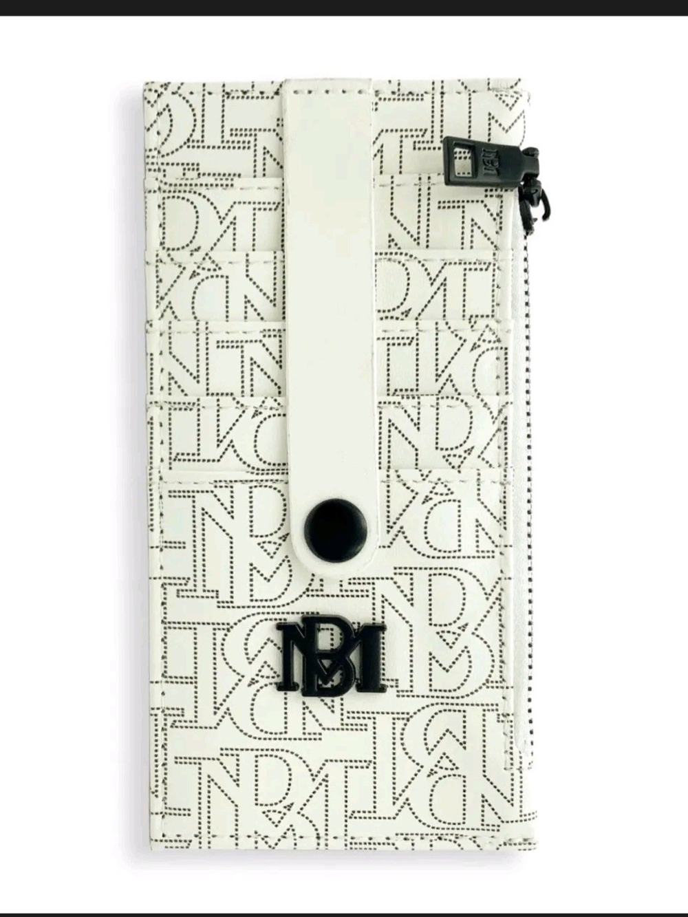 White Monogram Women's Card Holder Wallet